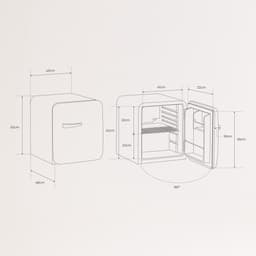 CREATE - Koelkast in retrostijl - Zwart - Handvat Goud - FRIDGE RETRO 48L — thumbnail 4