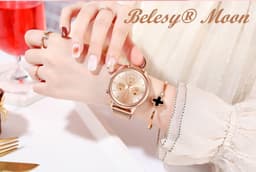 Belesy® MOON - Smartwatch Dames - Horloge - Stappenteller - Lichaamstemperatuur - Bloeddruk - Zuurstofgehalte - Ademhaling - Full Touch - Diverse Wijzerplaten - Mutli sport - Milanees - Staal - Rose Goud - Moederdag — thumbnail 15