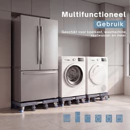 VanDijck Wasmachine Verhoger - 4 Wielen en 4 Poten - 42-75 cm - 400 kg — thumbnail 8