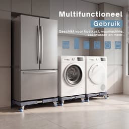 VanDijck Wasmachine Verhoger - Met Wielen - Verstelbaar 42-75 cm - Max 300 kg — thumbnail 8
