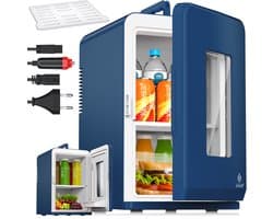KESSER® Tafelmodel Koelkast 15 Liter AC DC 220-240V en 12V - Mini Koelkast Vrijstaand met Verwarmingsfunctie - Koelbox ideaal voor Auto en camperen -