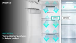 Hisense RS5P528STIE - Amerikaanse koelkast - RVS - No-Frost - 178 cm hoog - 528 liter - Energielabel E - Invriesvermogen 10 kg/24u - Geluidsniveau 40 dB(A) - IJs- en waterdispenser - LED Display - FastFreeze - Deuralarm - Interverter Compressor — thumbnail 16