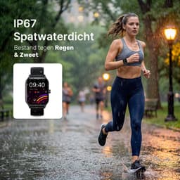 KIMO DIRECT Aurel Smartwatch - Smartwatch Dames & Heren - Stappenteller - Hartslagmeter - Bloeddrukmeter - Smartwatches - Android & iOS - Zwart — thumbnail 6