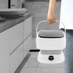 RONN® Camping Wasmachine - Mini Wasmachine - Wasmachines - 10L - met Centrifuge - Wit - 30cm x 30cm x 28cm — thumbnail 7