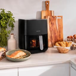 Airfryer Zonder Olie - Heteluchtfriteuse - Gezond Frituren - Met Kijkvenster - 6.5 Liter - Zwart — thumbnail 4
