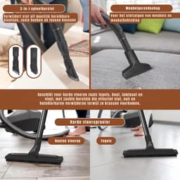 Quvo® Karcher - Karcher Stofzuiger - Bouwstofzuiger - Festool Stofzuiger - Bouwstofzuiger Zonder Zak - Grijs - 33cm x 31cm x 53cm — thumbnail 9