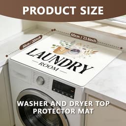 Wasmachine Droger Mat - Apparaat Beschermer - Apparaten Beschermen - Waterabsorberend Antislip - 60 x 50 cm - Groen Blad Patroon — thumbnail 3