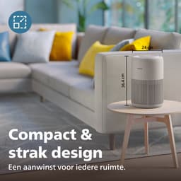 Philips PureProtect 900 Series - Luchtreiniger - CADR 250m3/u - Ruimtes tot 65m2 - 2 laags HEPA filtratie - Stille Reiniging - Compact - Beige - AC0921/14 — thumbnail 6