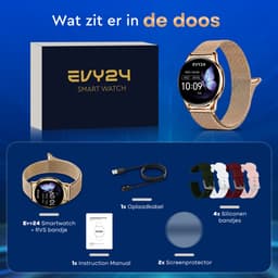 Evy24 Smartwatch Pro 42mm - Smartwatch Dames - Horloge met Belfunctie - Sporthorloge Dames - AMOLED - Bloeddrukmeter - Stappenteller - Android en iOS - Roségold — thumbnail 7