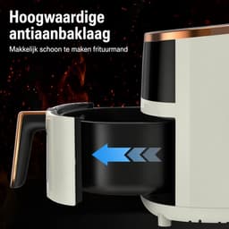 Lifero Airfryer - Heteluchtfriteuse Zwart 1800W - Turbo Air Fry - Mini Oven 6L - Kijkvenster - Digitaal Display - 29,5×25×25cm — thumbnail 4