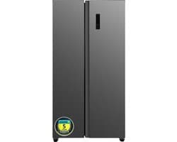 Exquisit CDJ445-041EG - Amerikaanse koelkast - Met Display - 5 Jaar Garantie - Ice-Twister - Snelvries functie - No Frost - 442 Liter - Inox