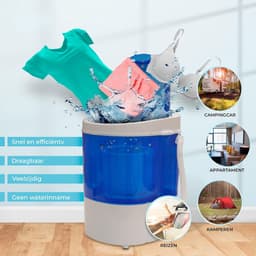 Quvo® Camping Wasmachine - Mini Wasmachine - Wasmachines - Capaciteit van Kleding 3 kg - Laag Water- en Energieverbruik - Wit - 36cm x 37cm x 53cm — thumbnail 3