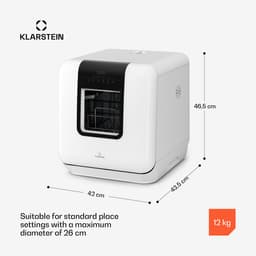 Klarstein Melville mini vaatwasser - Compacte vaatwasser voor 3 couverts, met 7 programma's, 6 liter waterverbruik, AquaStop, draagbaar design — thumbnail 8