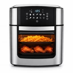 Airfryer Oven – 16Liter – Heteluchtfriteuse – 1800W – 8 Programma’s – PFAS-vrij – Inclusief Accessoires – zilver – Royal Swiss® — thumbnail 1