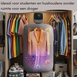 Caryota Mini Condensdroger - Reisdroger Voor Studenten & Kamperen - Antibacterieel - Tot 2.5 kg - Compacte Wasdroogcombinatie 450W - Kamer Verwarming — thumbnail 2