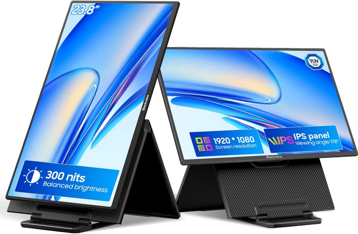 Blackview Table 10 Portable Monitor - 23,8 Inch Full HD Draagbare monitor - Draagbaar scherm met USB-C & HDMI - Plug & Play — afbeelding 1