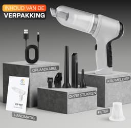 Krachtige Kruimeldief Snoerloos 5 opzetstukken - Kruimelzuiger 20W - Vacuum Cleaner - Draadloos, Compact en Oplaadbaar - Handstofzuiger — thumbnail 4