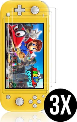 Podec - 3x Screenprotector geschikt voor Nintendo Switch Lite - Tempered Glass Screen Cover — thumbnail 1