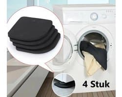 Set van 4 Wasmachine Dempers I Wasmachine Anti Slip Matjes I Trillingsdempers Wasmachine I Anti Geluid Wasmachine I Zwart