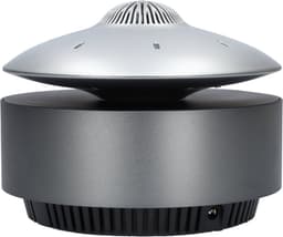 UFO BlueTooth speaker die écht zweeft door magneten! - Draadloos - Muziek box speelgoed met ingebouwde lampen - Vliegende schotel is USB-C Oplaadbaar - 14cm Diameter - Zilver en Donkergrijs — thumbnail 3
