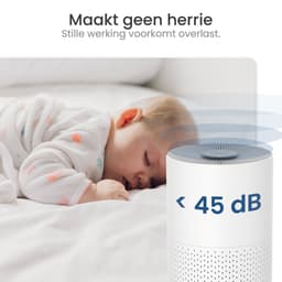 Gologi Luchtreiniger - Air Purifier Tegen Huisstofmijt, Hooikoorts, Allergieën en Stof - Vervangbaar HEPA 13 filter en Koolstoffilter - 210m³/h - Met App - Wit — thumbnail 5