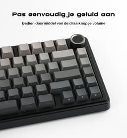 EPOMAKER x AULA F75 - Zwart/Grijs - Mechanisch Draadloos Toetsenbord - RGB - 75% - QWERTY - Gaming Keyboard - Leobog Reaper Switch — thumbnail 11
