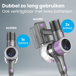 Auronic Steelstofzuiger Draadloos 350W - Draadloze Stofzuiger - HEPA Filter - Zelfstaand - Op Accu - Zonder Zak - Kruimeldief - Vacuum Cleaner - Grijs/Paars — thumbnail 10