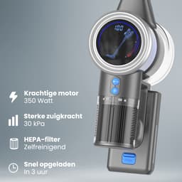 Auronic Steelstofzuiger Draadloos 350W - Draadloze Stofzuiger - HEPA Filter - Zelfstaand - Extra Accu - Op Accu - Zonder Zak - Kruimeldief - Vacuum Cleaner - Grijs/Blauw — thumbnail 3