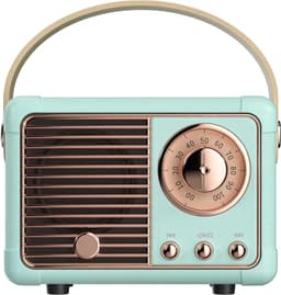 Retro bluetooth speaker - vintage decor - draagbare draadloze bluetooth speaker - lichtblauw — thumbnail 1