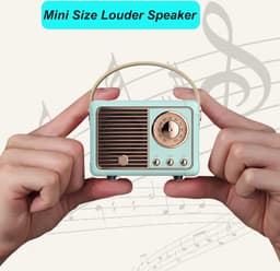 Retro bluetooth speaker - vintage decor - draagbare draadloze bluetooth speaker - lichtblauw — thumbnail 5