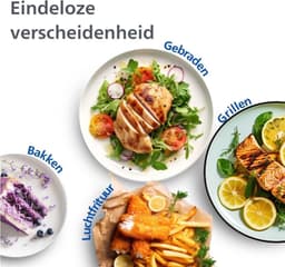 Airfryer met Twee Baklades - Gezond Snel en Veelzijdig Koken 9 Liter Inhoud Touchscreen 2 Lades NA350/00 — thumbnail 6