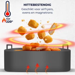 Fentic Airfryer Siliconen Bakje – 2 Stuks – 20,5 cm – Herbruikbaar – Geschikt voor Philips, Cosori, Ninja, Cecotec, Tefal, Princess – Accessoires voor Airfryers — thumbnail 4