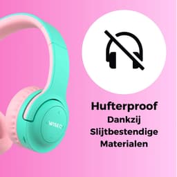 WiseQ HERO Kinderkoptelefoon – Koptelefoon Kids Meisje – Draadloze Bluetooth Hoofdtelefoon met 13dB Demping – 38u Bluetooth – Roze - Unicorn/Bubblegum — thumbnail 7