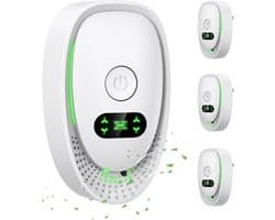 Stekker-luchtreinigers – Luchtreinigers met negatieve ionen – Draagbare mini-luchtreinigers – 4-pack – Stille werking – Ideaal voor keukens, slaapkamers en kantoren – Verwijdert effectief geuren van huisdieren en tabak