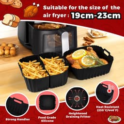 Silicone Airfryer Vorm Accessoires, Airfryer Pan Gescht voor Philips Airfryer 2000 6.2L NA230, Air Fryer Liners voor Cosori 5.5L 6 L 6.2L, Siliconen Bakvorm voor Heteluchtfriteuse voor Ninja — thumbnail 5