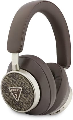 Guess Bluetooth Koptelefoon - ENC - PU Leather met opbergdoos - 4G Triangle Logo - Bruin — thumbnail 1