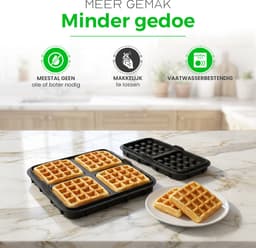 Wafelvormen geschikt voor Philips Airfryer 5000 serie en 3000 serie – Airfryer Accessoires voor dubbele airfryer – Wafel bakvorm - Alternatief voor wafelijzer en wafelmaker — thumbnail 2