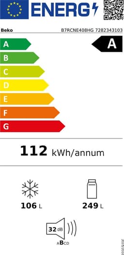 Beko B7RCNE408HG - Koel- en vriescombinatie - Grijs — thumbnail 2