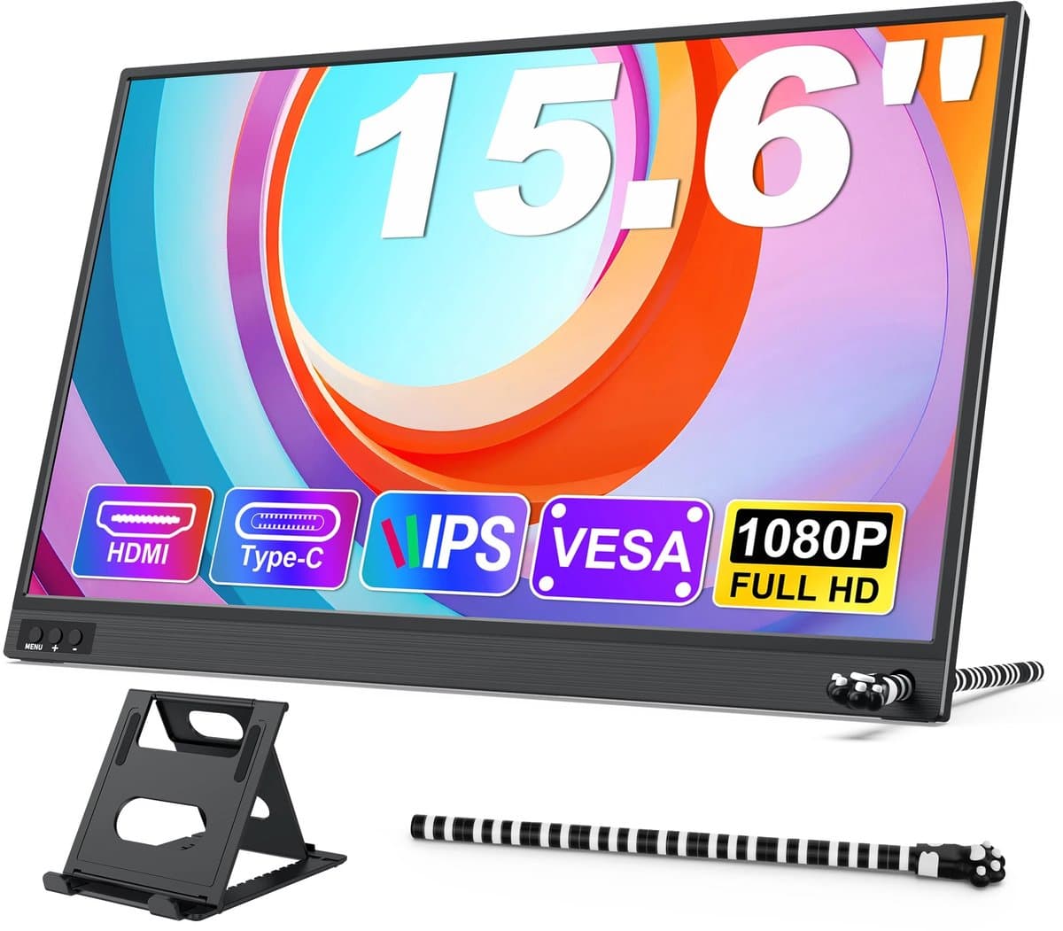 Ohana DT - Portable Monitor Laptop - Draagbare Monitor - Draagbaar Scherm - 15.6 Inch - 1920x1080 Full HD - IPS - 60Hz - USB-C - Mini HDMI — afbeelding 1