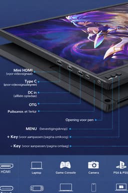 Ohana DT - Portable Monitor Laptop - Draagbare Monitor - Draagbaar Scherm - 15.6 Inch - 1920x1080 Full HD - IPS - 60Hz - USB-C - Mini HDMI — thumbnail 6