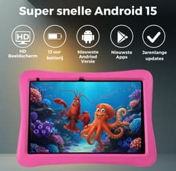 Kindertablet 10 inch – Tablet Kids – 96 GB - Tablet Kinderen – Kindertablet vanaf 3 jaar – 6000mAh - Ouderlijk Toezicht – Android 15 – Roze – 2026 Model - WiseQ — thumbnail 4