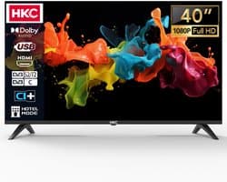 HKC Standaard TV - LED Full HD - 40 inch/102 cm - Frameless Design - Tripple Tuner DVB-T/T2/S/S2/C - HDMI x3, USB x2, CI+ - Hotel Mode - Geassembleerd in Eindhoven - H40Q1F-NS