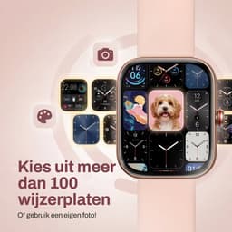 SAMMIT Luxe Smartwatch Dames Rosé Goud - Slaapmonitor - Stappenteller - Saturatiemeter - Geschikt voor IOS en Android - Full HD - Met 3 Bandjes — thumbnail 6