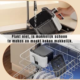 RONN® Mini Airfryer - Airfryer - Airfryer Klein - Wit - ‎‎26cm x 21cm x 28cm — thumbnail 8