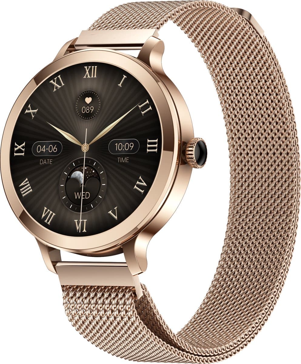 Evy24 Smartwatch Dames 38mm - Horloge Dames - AMOLED - Sporthorloge - Stappenteller - Saturatiemeter - Geschikt voor iPhone & Android - Brons — afbeelding 1