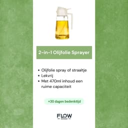 Flow Goods 2-in-1 Olijfolie Sprayer – Crème - Olijfolie Fles met Giet- en Sprayfunctie - Navulbaar Olie Glas – 470 ML – Cooking Spray - BBQ Accesoires – Airfryer — thumbnail 5