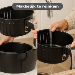 alpina Airfryer 2.4L - Heteluchtfriteuse 1-4 Personen - Air Fryer met Digitaal Touchscreen - Instelbare Temperatuur 80 tot 200 Graden - met Timer Functie - Heteluchtoven 1500W - Zwart — thumbnail 4