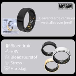 Lacardia Smart ring - Slimme ring - Zwart - Maat 11 - Beschikbaar voor android en IOS - Eigen app - Unisex voor Dames & Heren — thumbnail 5