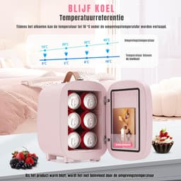 DnA® Mini vriezer - Diepvries - 4L - Mini Koelkasten - Roze - 16cm x 14cm x 21cm — thumbnail 4