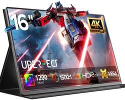 Uperfect Portable Monitor ColorT06 16.0" |3840*2400P|+| 16.7M (8bit)|+|104.8%sRGB|+1200(cd/m²)+1500:1 Contrast+IPS Draagbaar monitor with Dual USB-C/MINI HDMI & Speakers